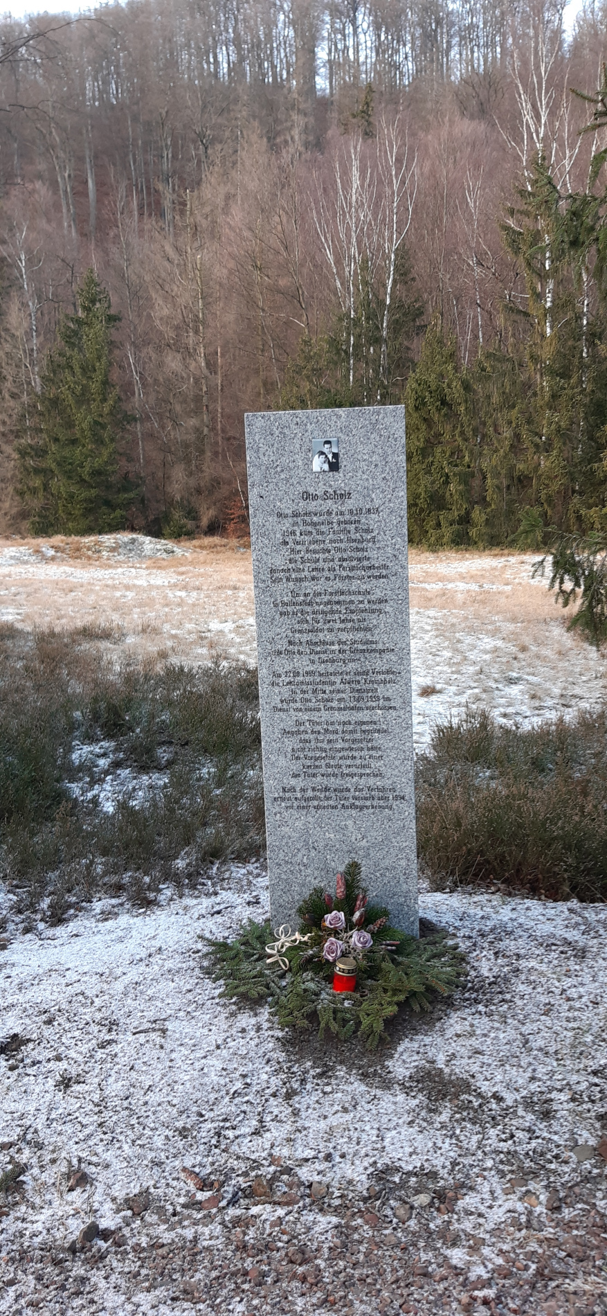 Gedenkstele für Otto Scholz bei Stapelburg